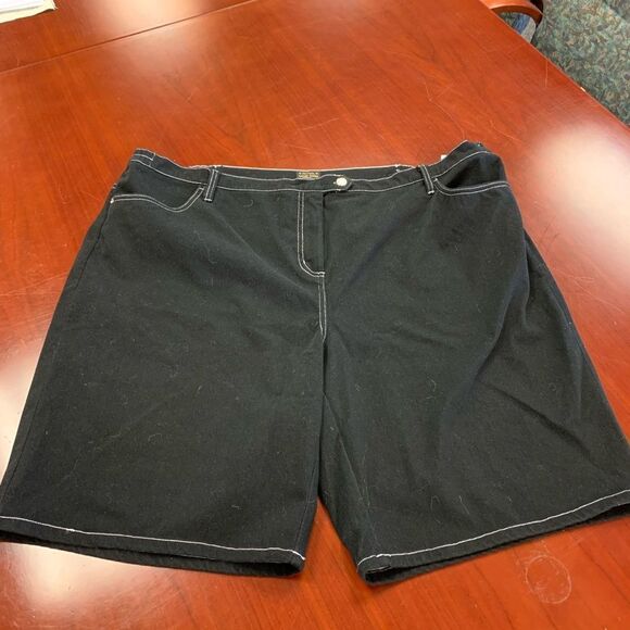 Bob Mackie Smart Denim Black Stretch Shorts sz 3X - Picture 1 of 4